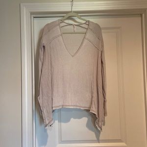 Free People Lilac Waffle Top